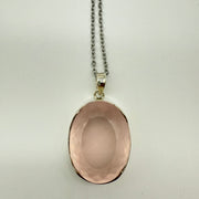 Rose Quartz Faceted Sterling Silver Pendant