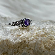 Sterling Silver Amethyst Faceted Crystal Ring Sterling Silver Rings