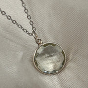 Green Amethyst Sterling Silver Faceted Crystal Pendant Sterling Silver Pendants