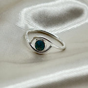 Turquoise Crystal Sterling Silver Ring
