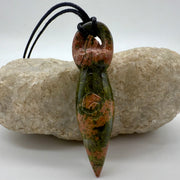 Unakite Fertility Goddess Crystal Pendant