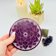 Purple Flower Soapstone Incense Holder