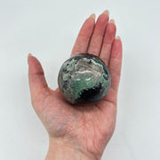 Cuprite, Copper, Pink Calcite & Malachite Sphere