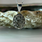 Black Rutile Sterling Silver Crystal Pendant Sterling Silver Pendants