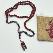 Rudraksha And Rhodonite Mala