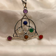 Sterling Silver Triskel And 7 Chakra Crystal Pendant Sterling Silver Pendants