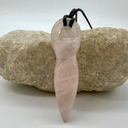 Rose Quartz Fertility Goddess Crystal Pendant