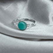 Blue Onyx Crystal Twist Sterling Silver Ring Sterling Silver Rings