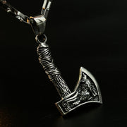 Thor's Hammer with Howling Wolf Sterling Silver Pendant