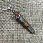 Unakite Crystal Double Terminated Chakra Pendant Pendant