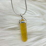 Yellow Fluorite Crystal Double Terminated Pendant Pendants