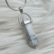White Howlite Crystal Double Terminated Pendant Pendants