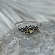 Sterling Silver Citrine Faceted Crystal Ring Sterling Silver Rings