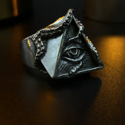 All Seeing Eye Sterling Silver Men’s Ring