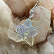 Jelly Opal Star Wire Wrap Pendant