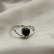 Sterling Silver Black Onyx Crystal Ring Sterling Silver Rings