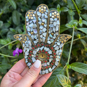 Pearl Mosaic Hand Of Hamsa Incense Holder Incense Holders