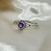 Amethyst Crystal Faceted Sterling Silver Ring Sterling Silver Rings