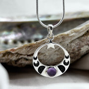 Love You to the Moon & Back Amethyst Sterling Silver Pendant Sterling SIlver Pendants