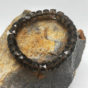 Smoky Quartz Faceted Crystal Wheel Bracelet Crystal Bracelet