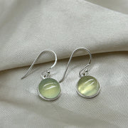 Prehinite Crystal Sterling Silver Cabochon Earrings Sterling SIlver Earrings