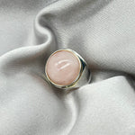 Sterling Silver Rose Quartz Crystal Ring