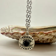 Black Onyx Evil Eye Sterling Silver Pendant