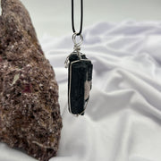 Black Tourmaline Rough Pendant