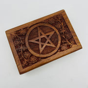 Wooden Carved Pentacle Box