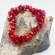 Red Coral Crystal Chip Bracelet Crystal Bracelet