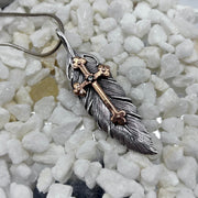 Cross And Feather Sterling Silver Pendant For The Scribe And Artist Sterling Silver Pendants