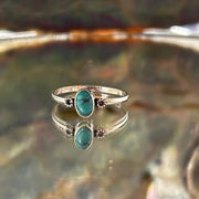 Turquoise Crystal Sterling Silver Ring Sterling Silver Rings