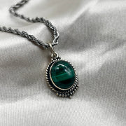 Sterling Silver Malachite Crystal Pendant Sterling Silver Pendants