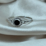 Black Onyx Crystal Sterling Silver Ring