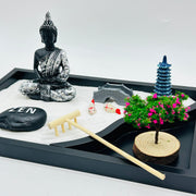 Buddha Zen Garden With Pink Tree