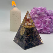 Amethyst Flower of Life Orgonite Crystal Pyramid