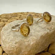 Citrine Sterling Silver Crystal Ring
