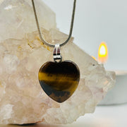 Tigers Eye Crystal Heart Shaped Pendant Pendants