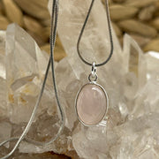 Rose Quartz Crystal Sterling Silver Love Pendant Pendant