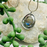 Sterling Silver Labradorite Spiral Crystal Pendant Sterling Silver Pendants