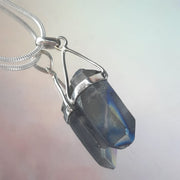 Rainbow Aura Quartz Sterling Silver Crystal Pendant