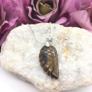 Yellow Tiger Eye Angel Wing Pendant