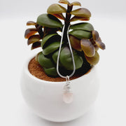 Sterling Silver Wrapped Gemstone Rose Quartz Pendant Pendants