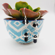 Sterling Silver Petite Black Onyx Pencil Earrings Earrings