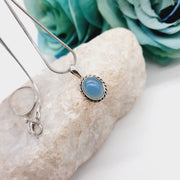 Sterling Silver Small Crystal Blue Onyx Pendant Sterling Silver Pendants
