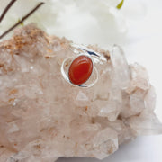 Sterling Silver Carnelian Crystal Ring Sterling Silver Rings
