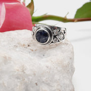 Sterling Silver Queen Sapphire Crystal Ring Sterling Silver Rings
