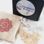 Moonstone White metal Wand Pendulum Kit Crystal Pendulums