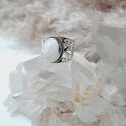 Sterling Silver Moonstone Crystal Ring Sterling Silver Rings