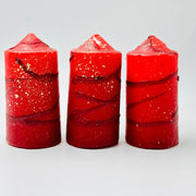 Red Speckled Pillar Candles Candles